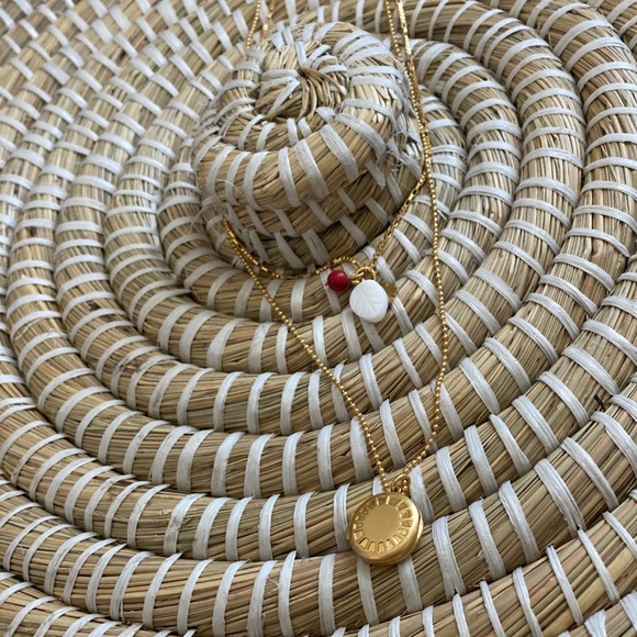 NEW Madewell Engraved Locket Set of 2 Necklace - Picture 6 of 6